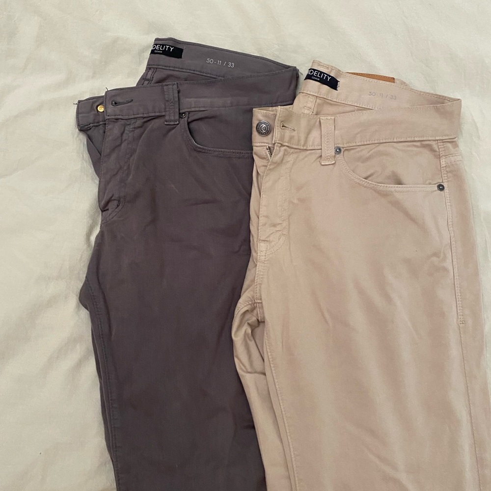 Fidelity Chinos Gray and Tan Cotton Blend